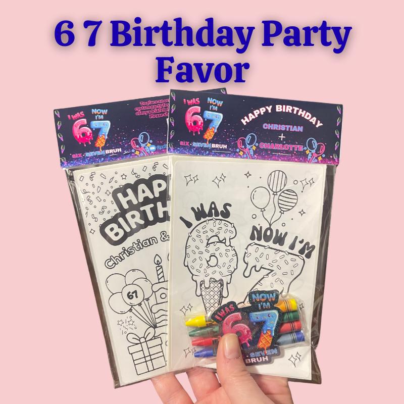 Ice Cream 6 7 Birthday Party Bundle • Custom Chip Bags, Goodie Bags, Coloring Favors