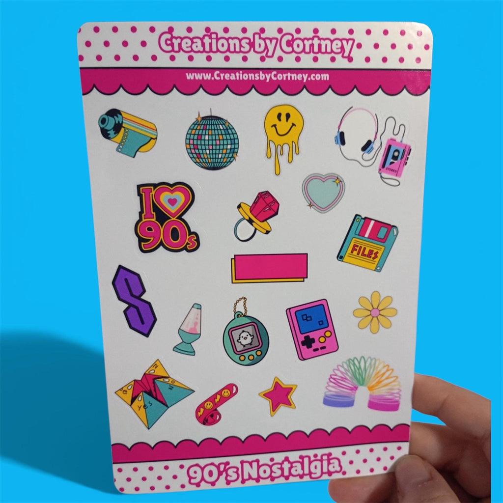90s Nostalgia Sticker Sheet | Retro Y2K Vinyl Decals