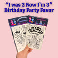 3rd Birthday Coloring Sticker Pack • Custom Coloring Party Favor