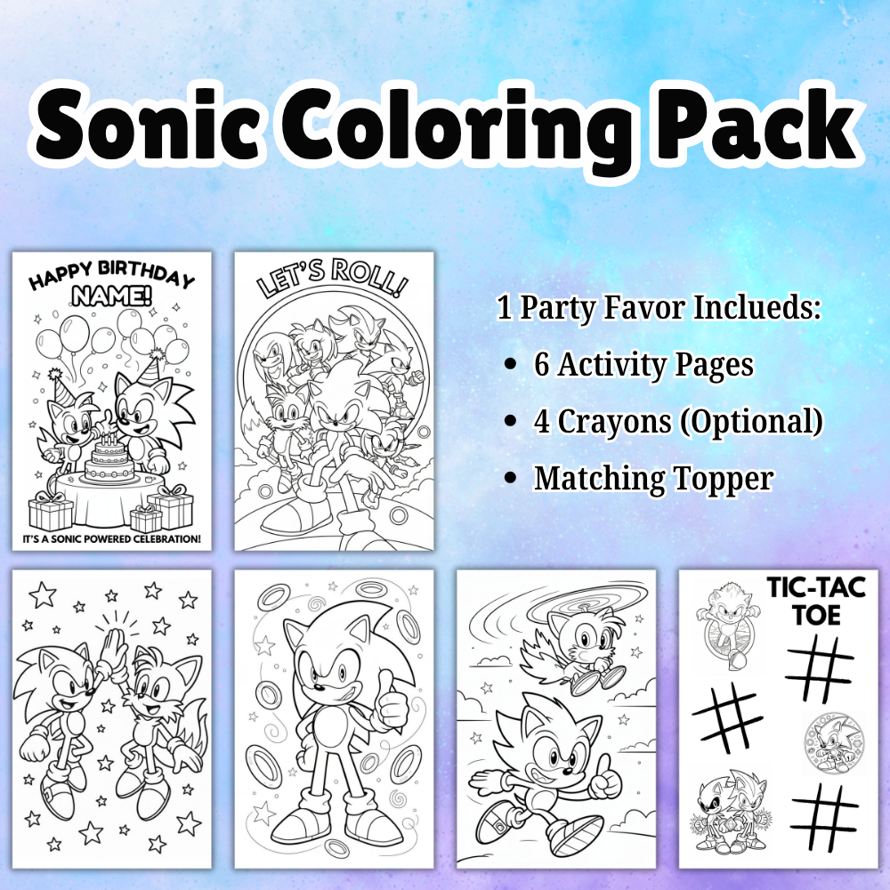 Sonic Coloring Pack – Fast & Fun Birthday Party Favor