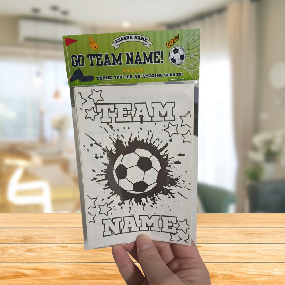 Soccer Coloring Party Favor • Custom Coloring Party Favor