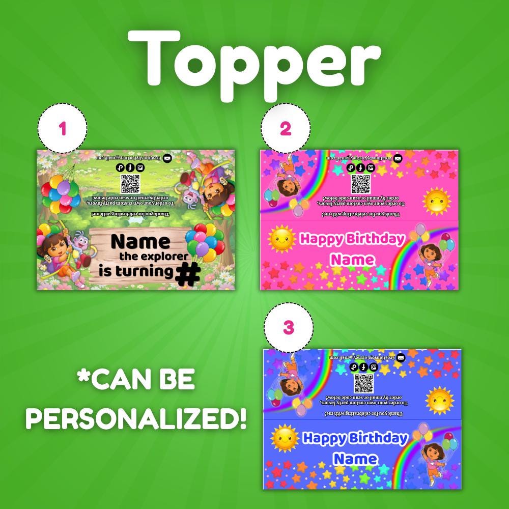 Dora Explorer Birthday Coloring Sticker Party Favor | Custom Party Favor