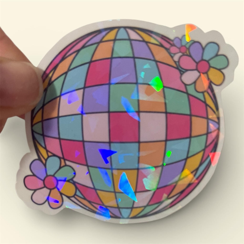 Holographic Disco Ball Sticker | Planner Decal