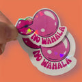 Afro Vibes No Wahala Sticker | Pink Bubble Gum Lips | Holographic Glossy Decal