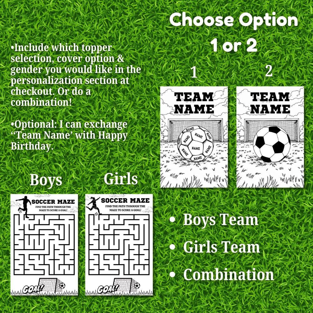 Soccer Coloring Party Favor • Custom Coloring Party Favor