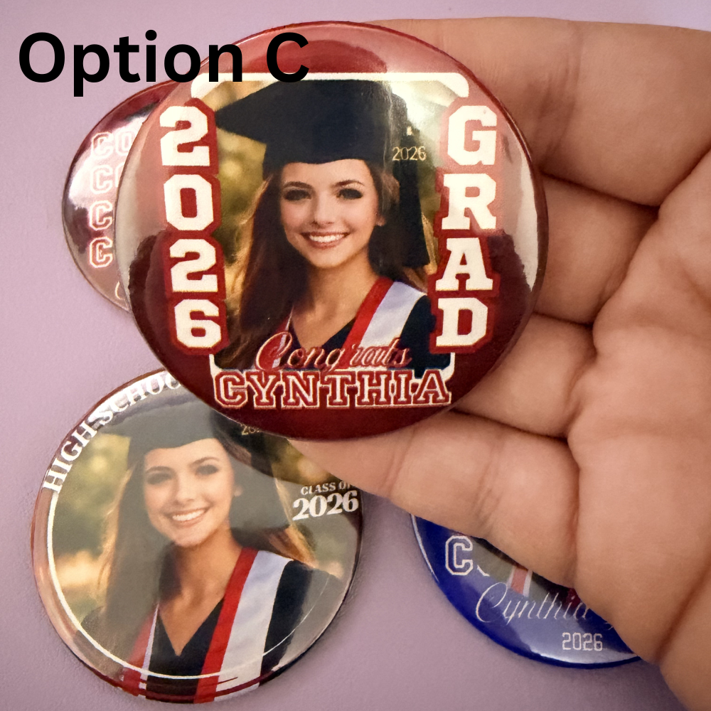 Custom Graduation Buttons | 2026 Grad Gift