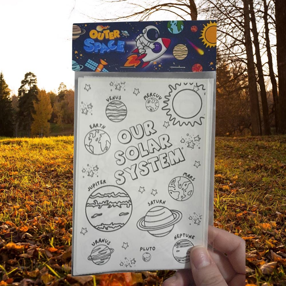 Space Birthday Party Favor • Custom Coloring Party Favor