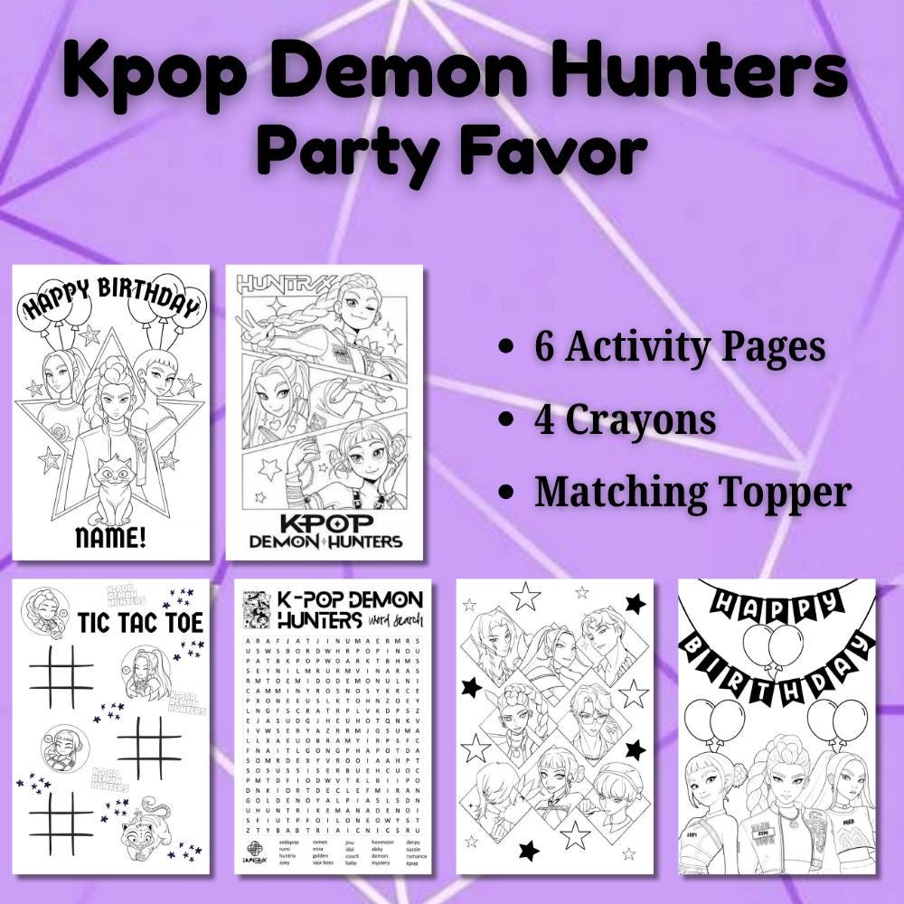Personalized Kpop Party Favor • Coloring Pack • Birthday Activity Set • Custom Goodie Bag • Assembled and Ready to Hand Out