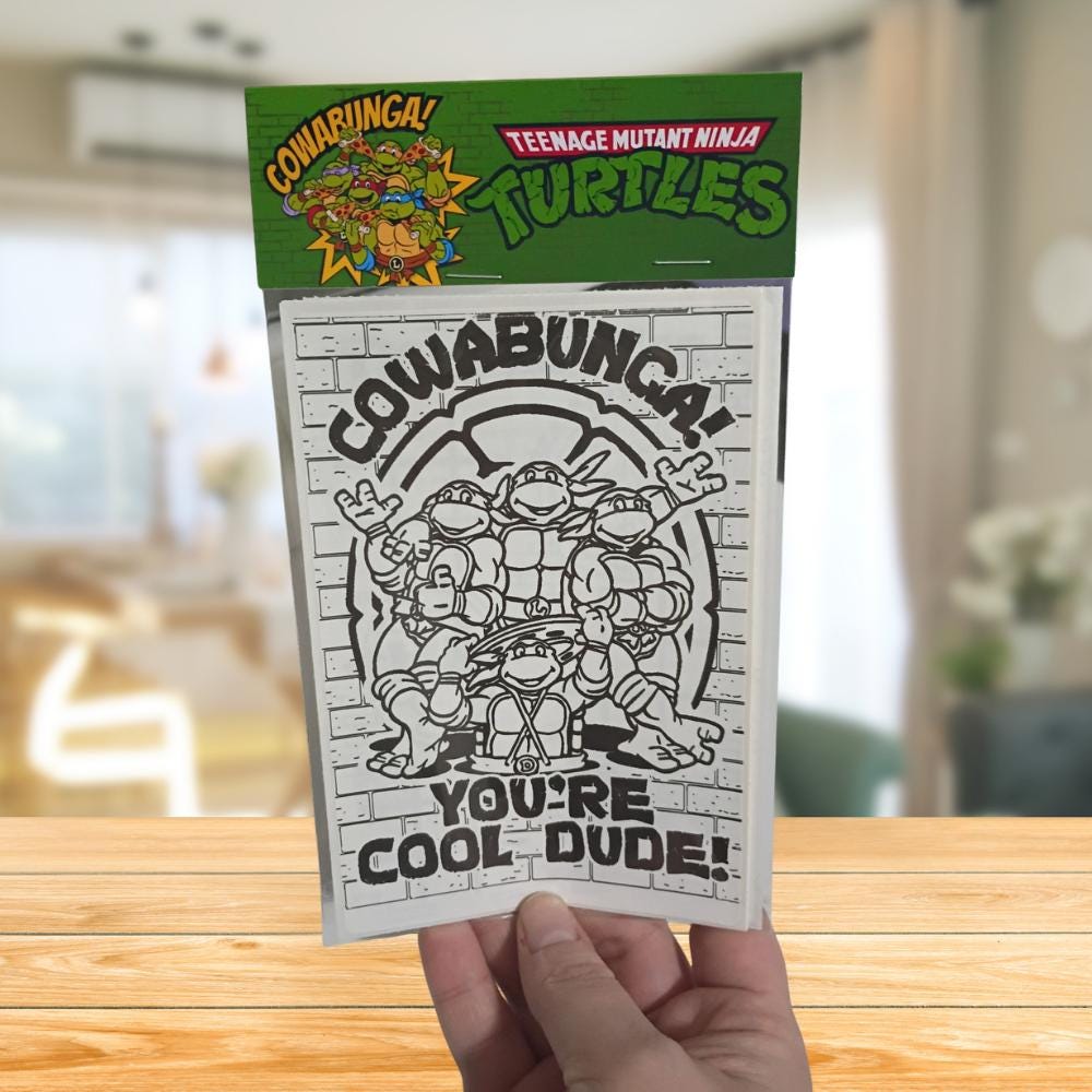 Personalized Ninja Turtle Coloring Party Favors | Birthday Activity Sheets