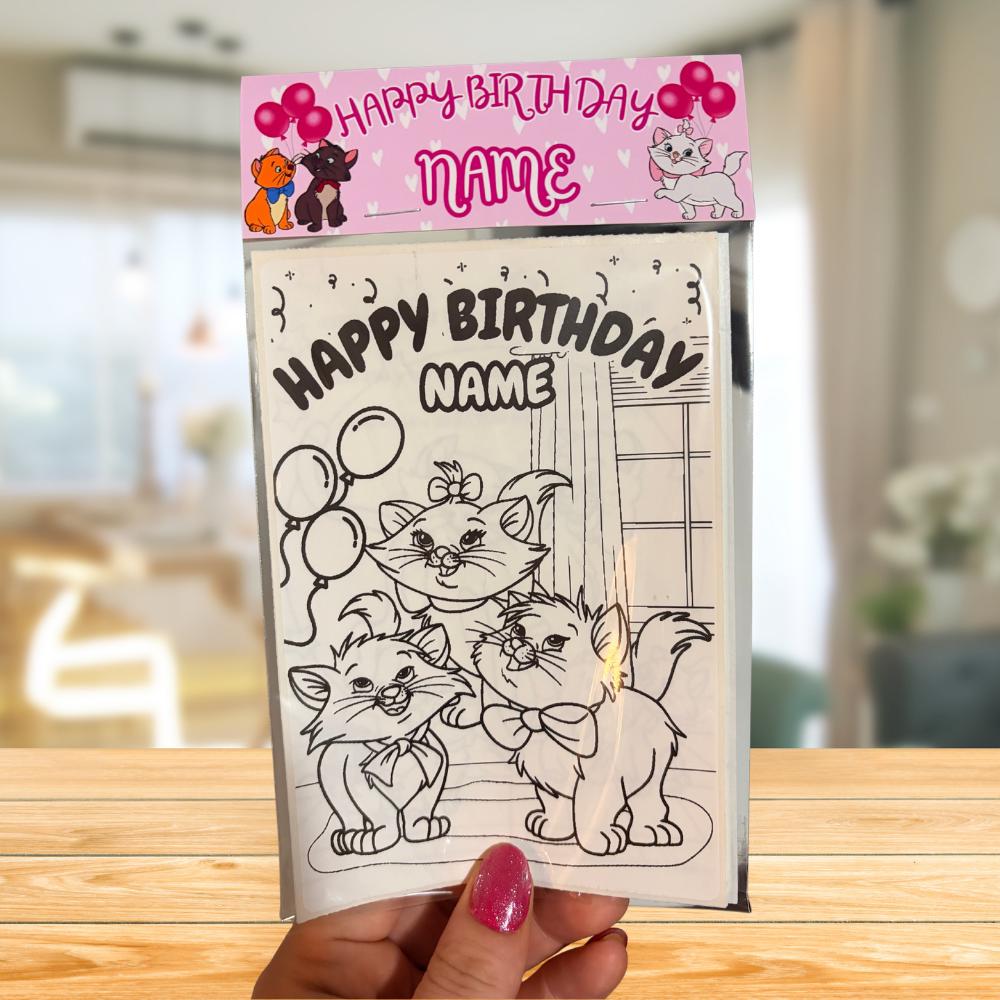 Personalized Aristocats Coloring Birthday Party Favor