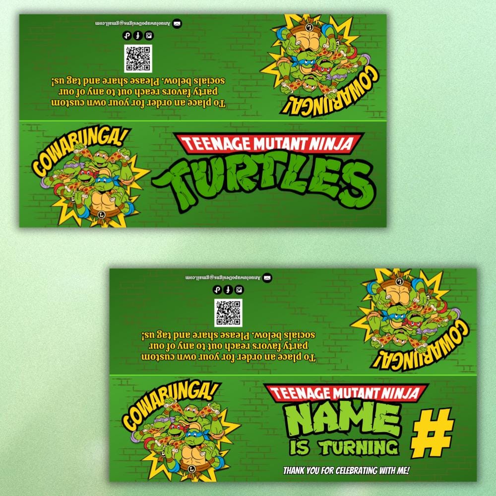 Personalized Ninja Turtle Coloring Party Favors | Birthday Activity Sheets