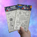 Space Birthday Party Favor • Custom Coloring Party Favor