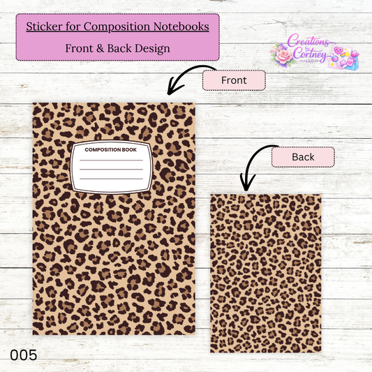 Leopard Composition Notebook Sticker Label