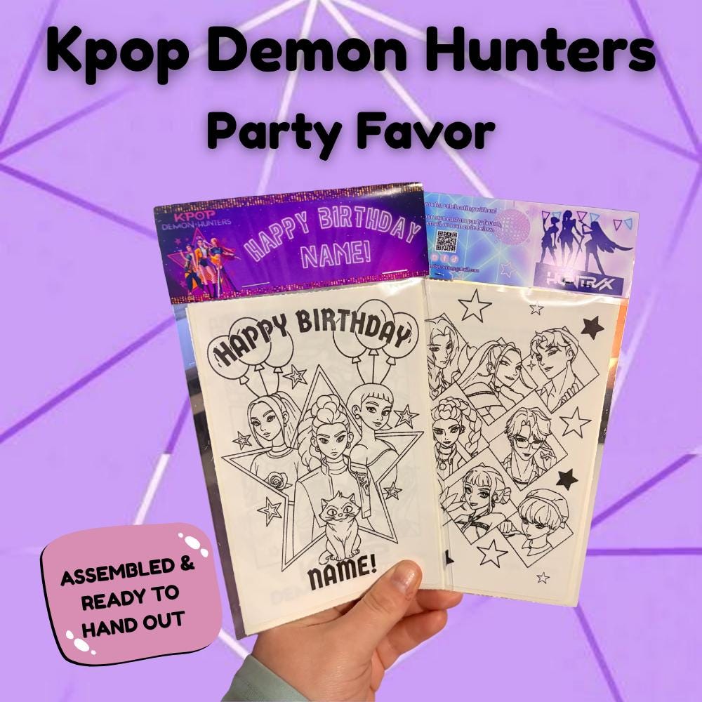 Personalized Kpop Party Favor • Coloring Pack • Birthday Activity Set • Custom Goodie Bag • Assembled and Ready to Hand Out