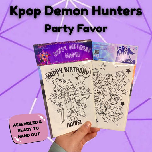Personalized Kpop Party Favor • Coloring Pack • Birthday Activity Set • Custom Goodie Bag • Assembled and Ready to Hand Out