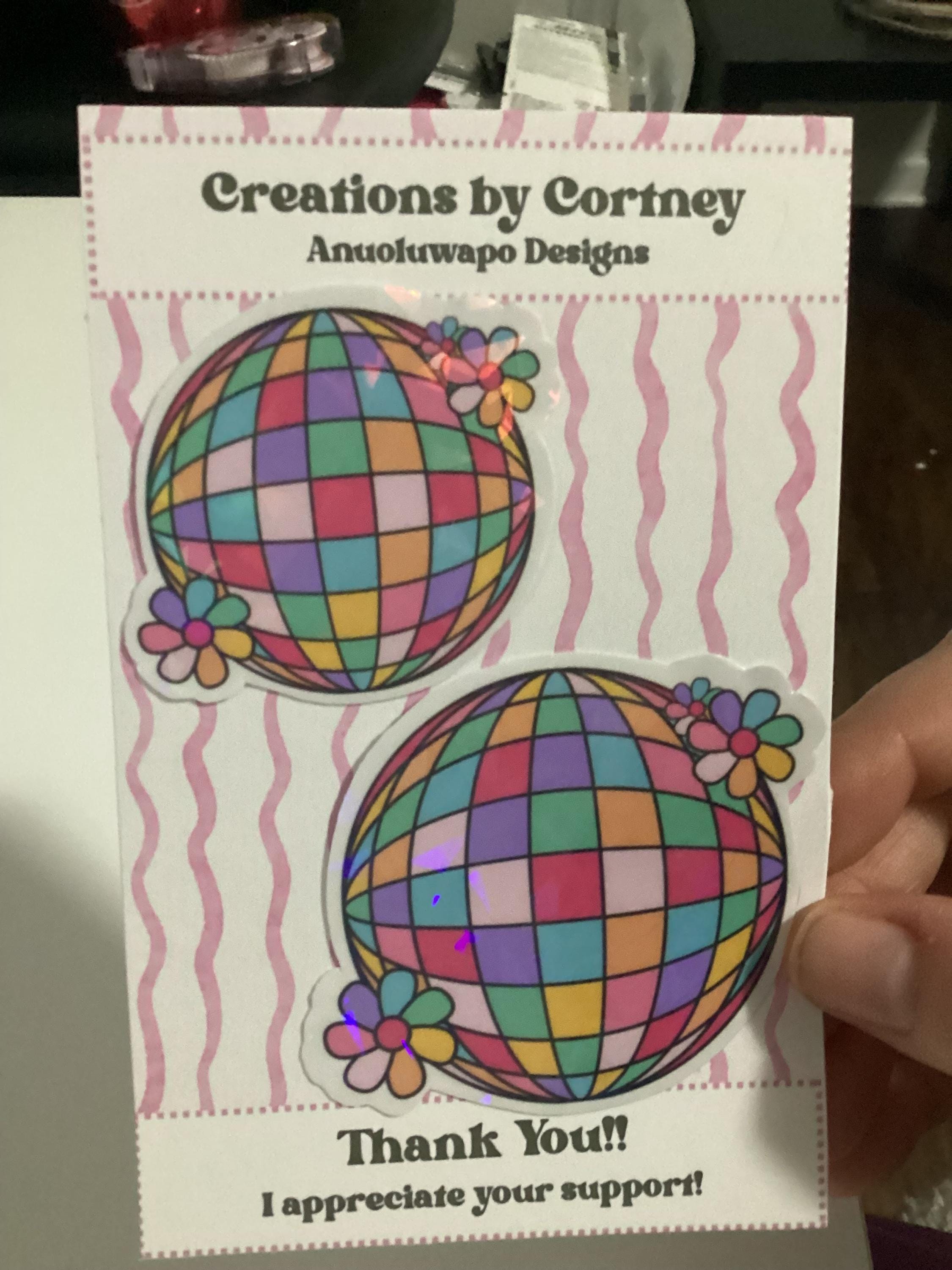 Holographic Disco Ball Sticker | Planner Decal