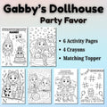 Personalized Gabby's Dollhouse Coloring Sticker Party Favors | Birthday Activity Sheets