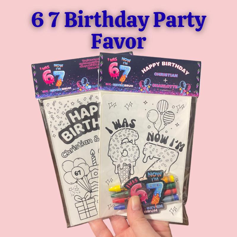 Ice Cream Donut Birthday Coloring Favors | Personalized Party Goodie Bag