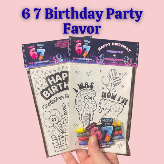 Ice Cream Donut Birthday Coloring Favors | Personalized Party Goodie Bag