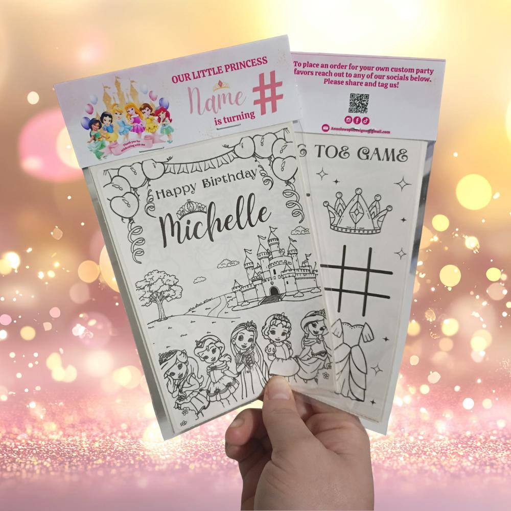 Princess Birthday Party Favor | Coloring Sticker Sheets Activity