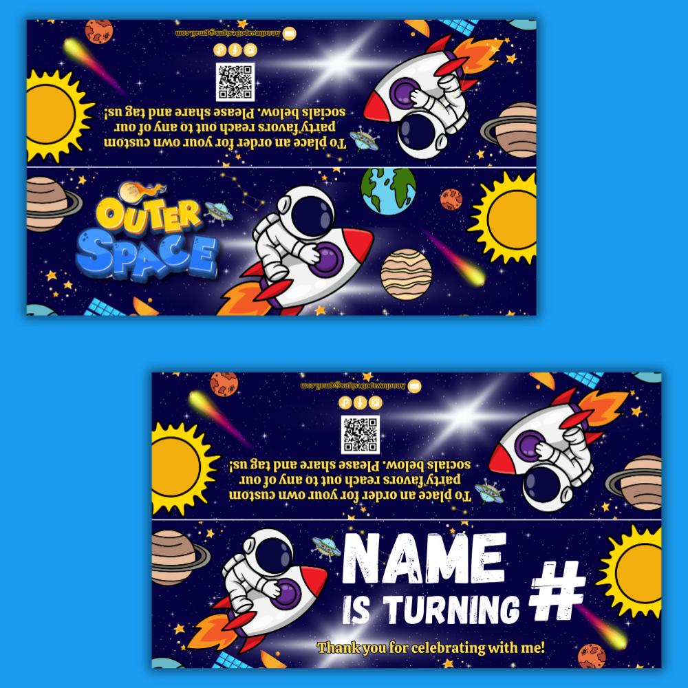 Space Birthday Party Favor • Custom Coloring Party Favor