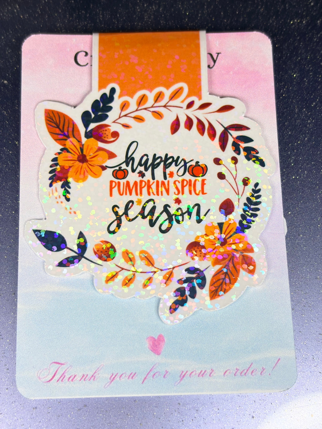 Happy Pumpkin Spice Season Holographic Magnetic Bookmark – Autumn Reading Gift