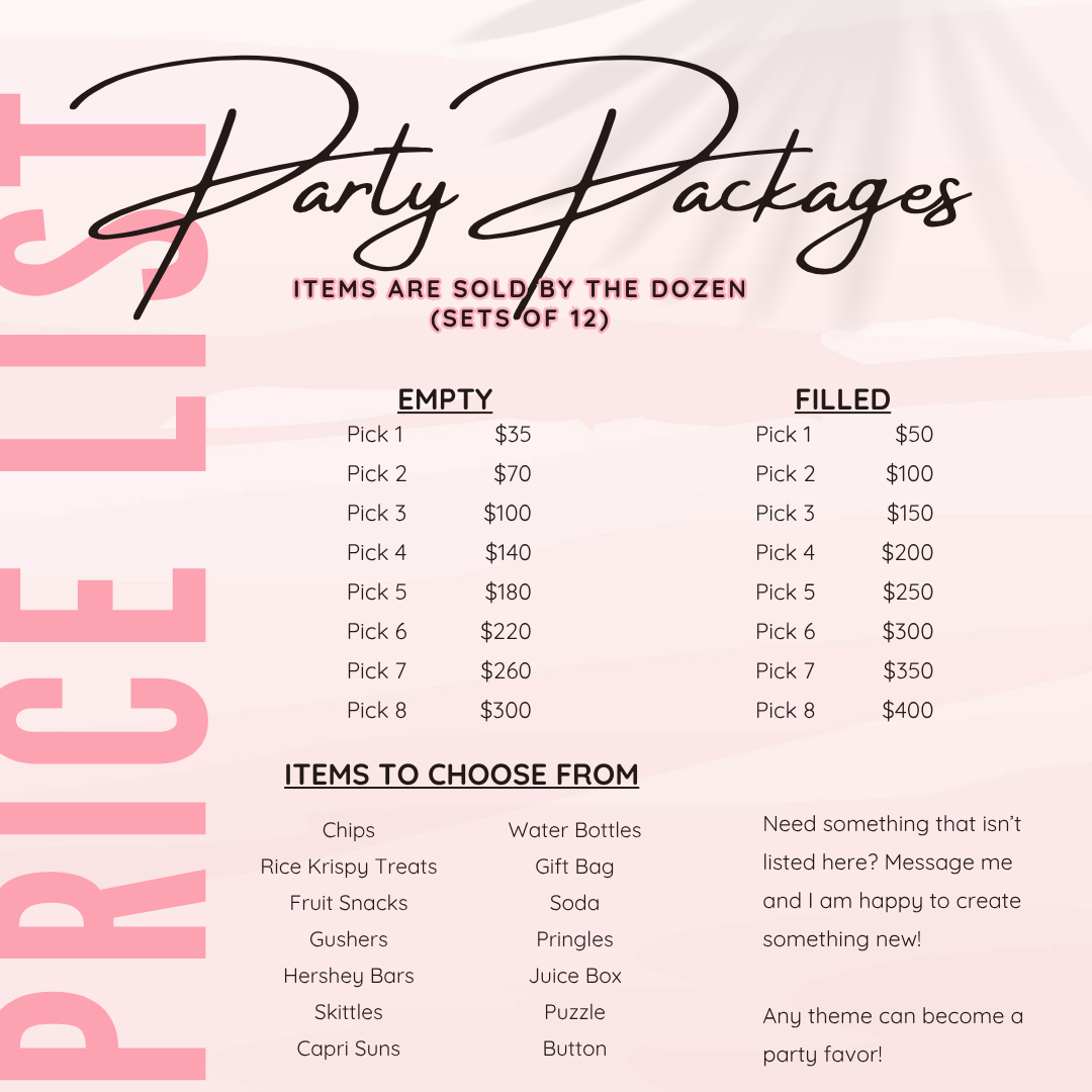 Party Packages (Sold by the Dozen)