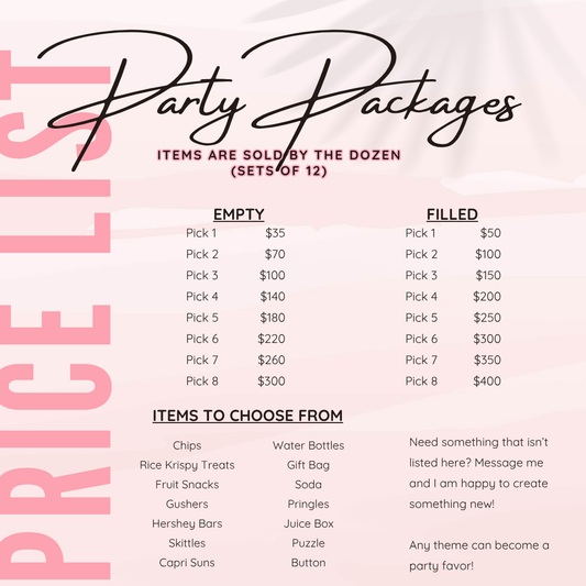Party Packages (Sold by the Dozen)
