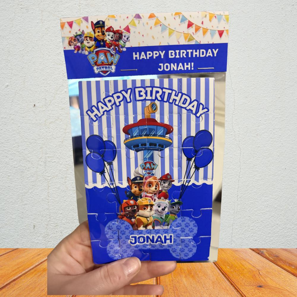 Personalized Paw Patrol Puzzle Party Favor • Custom Kids Party Favor • Foam Backing • Matching Topper Included