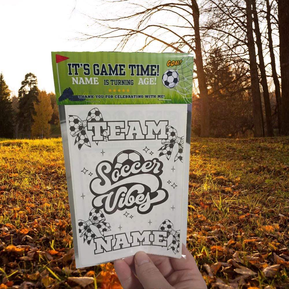 Soccer Coloring Party Favor • Custom Coloring Party Favor