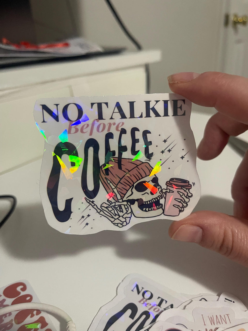 Coffee Lovers Holographic Sticker | Funny Laptop Decal