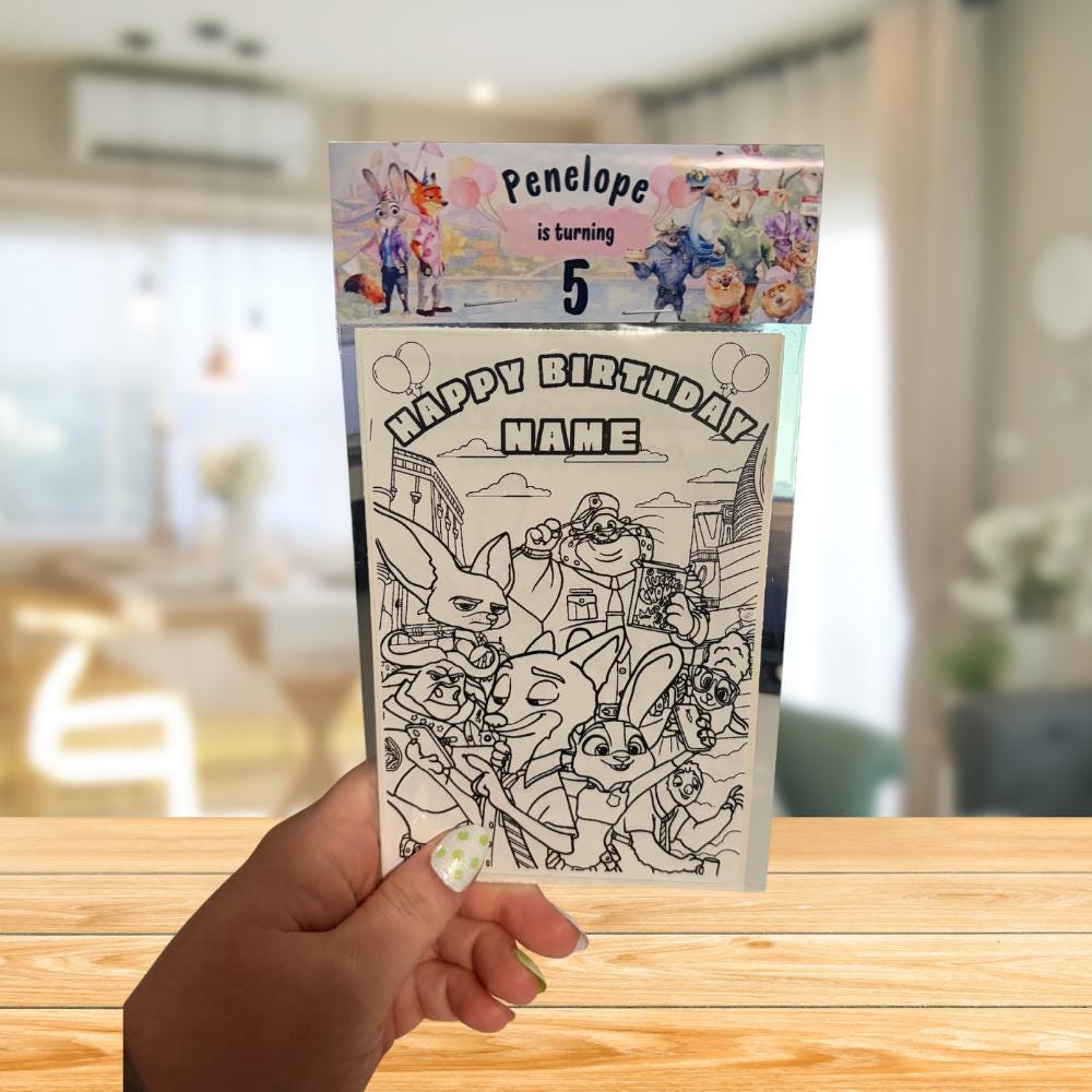 Zootopia Party Favor | Custom Coloring Activity Pack