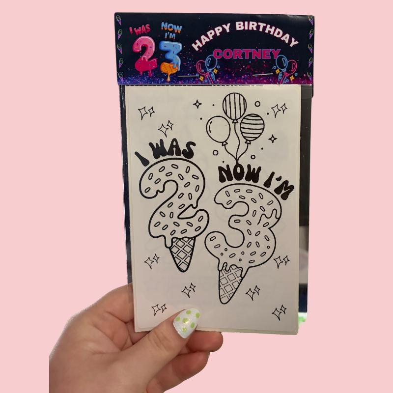 3rd Birthday Coloring Sticker Pack • Custom Coloring Party Favor