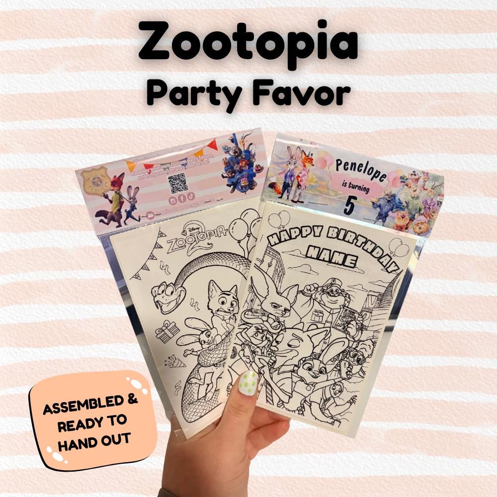 Zootopia Party Favor | Custom Coloring Activity Pack