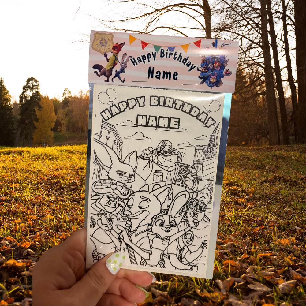 Zootopia Party Favor | Custom Coloring Activity Pack
