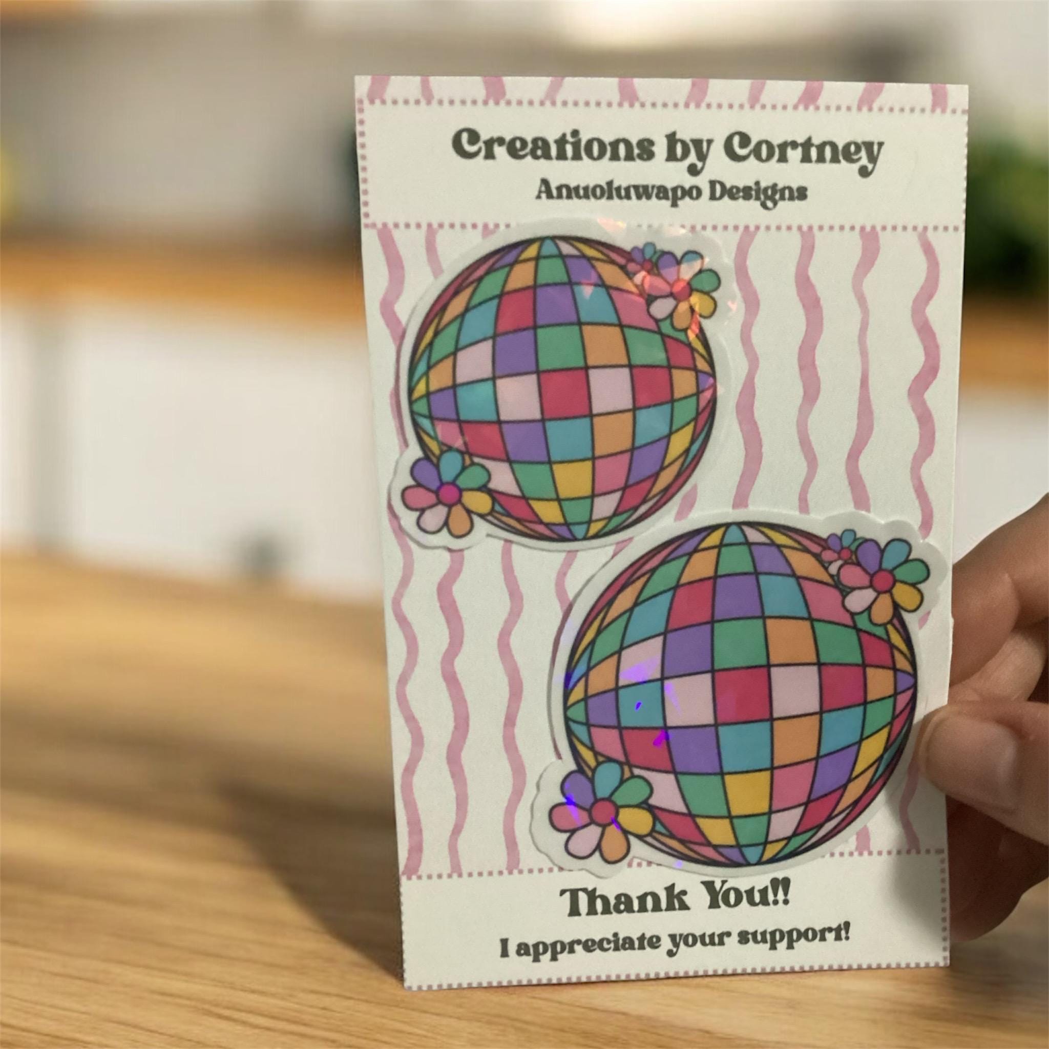 Holographic Disco Ball Sticker | Planner Decal