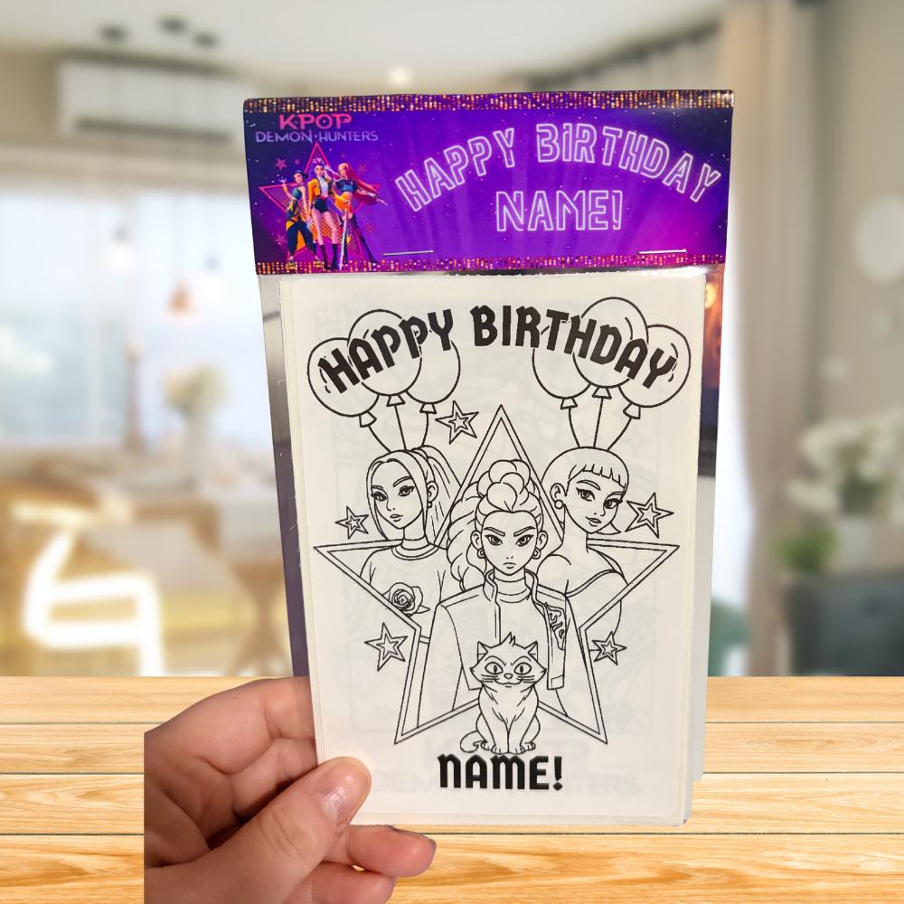 Personalized Kpop Party Favor • Coloring Pack • Birthday Activity Set • Custom Goodie Bag • Assembled and Ready to Hand Out