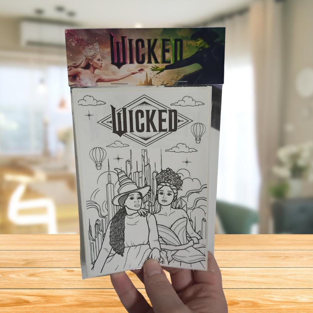 Personalized Wicked Coloring Party Favors | Pink Green Birthday Activity Sheets